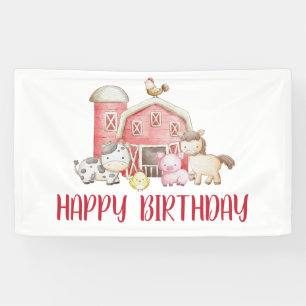 Lona Cumpleaños de granja y granero