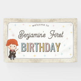 Lona Cumpleaños de Harry Potter Chibi Ron Weasley Mago