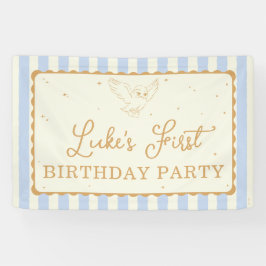 Lona Cumpleaños de Harry Potter Hedwig Franja Azul