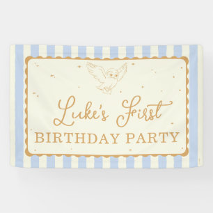 Lona Cumpleaños de Harry Potter Hedwig Franja Azul