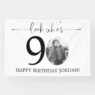 Lona Cumpleaños de Hombre 90 Foto Cumpleaños 80 Banner