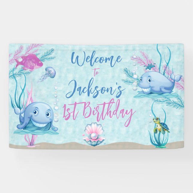 Lona Cumpleaños de la Ballena de Buenos Tiempos (Horizontal)