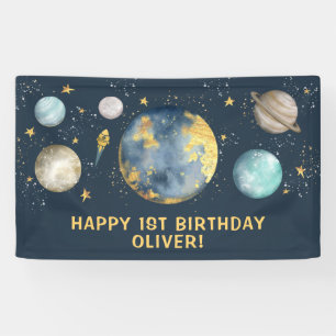 Lona Cumpleaños de la galaxia del espacio exterior de o
