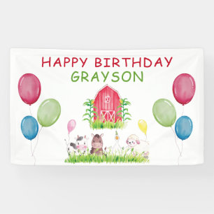 Lona Cumpleaños de la granja personalizada