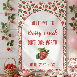 Lona Cumpleaños de la primera fresa de Berry 1st