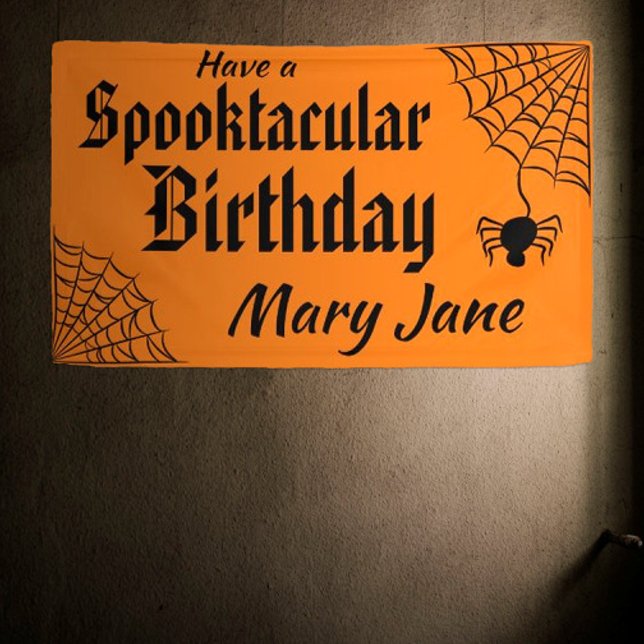 Lona Cumpleaños de la Spiderweb Spooktacular Halloween (Subido por el creador)