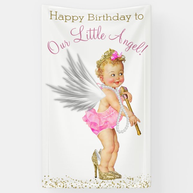 Lona Cumpleaños de las Niñas Angelito (Vertical)