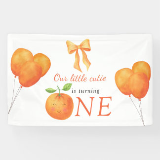 Lona Cumpleaños de Little Cutie Orange Citrus 1