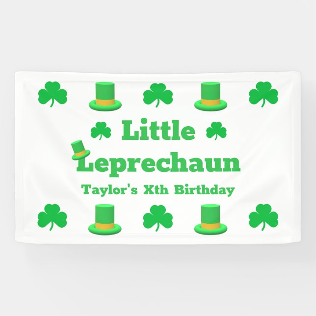 Lona Cumpleaños de Little Leprechaun (Horizontal)