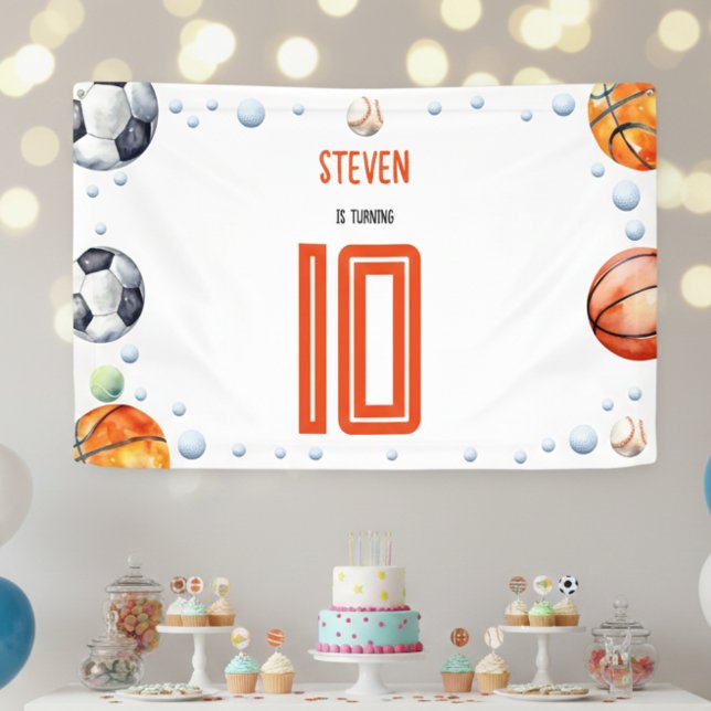 Lona cumpleaños de los niños deportivos de bolas (Subido por el creador)
