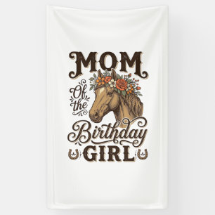 Lona Cumpleaños de Mamá Floral Caballo Occidental Camis