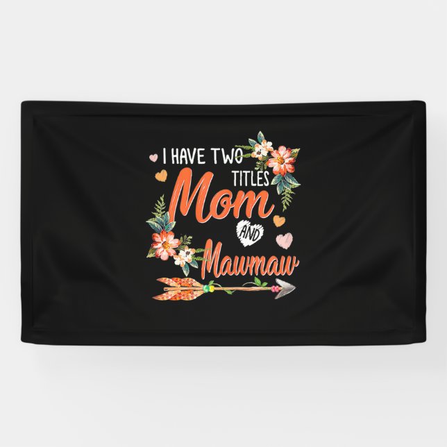 Lona Cumpleaños De Mamá Y Mawmaw (Horizontal)