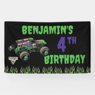 Lona Cumpleaños de Monster Jam Grave Digger