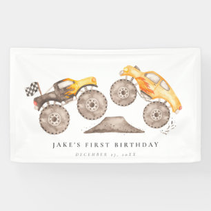 Lona Cumpleaños de Monster Truck Bash