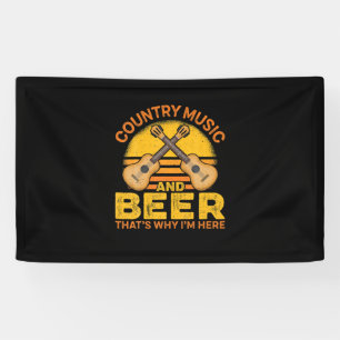 Lona Cumpleaños de música country y cerveza para bebedo