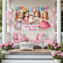 Cumpleaños de Niña Personalizado Rosa