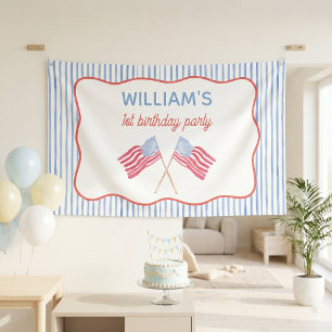 Lona Cumpleaños de niño con tema del 4 de julio