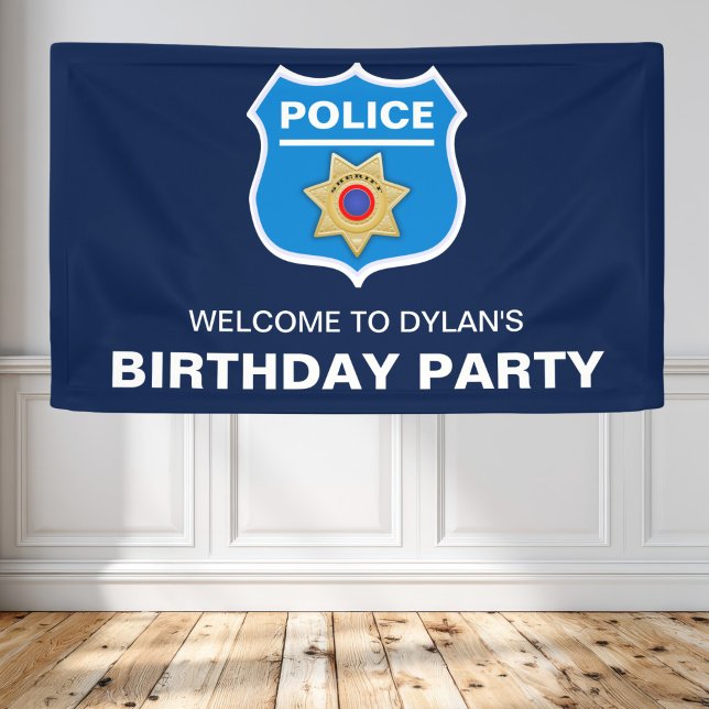 Lona Cumpleaños de niños de oficial de policía (Subido por el creador)