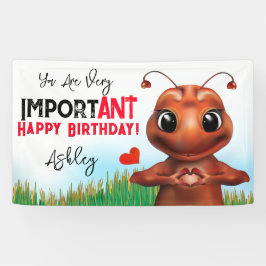Lona Cumpleaños de niños lenguaje de señas de hormigas