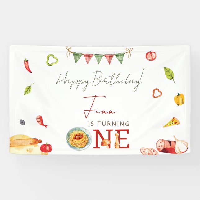 Lona Cumpleaños de Nuestra Pequeña Albóndiga 1 (Horizontal)