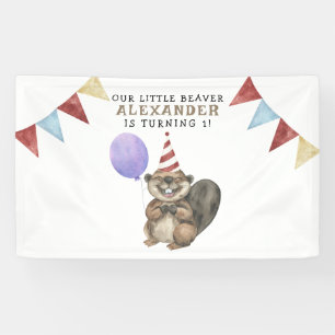 Lona Cumpleaños de nuestro pequeño castor 1