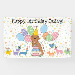 Lona Cumpleaños de perro Mastín Napolitano Caoba