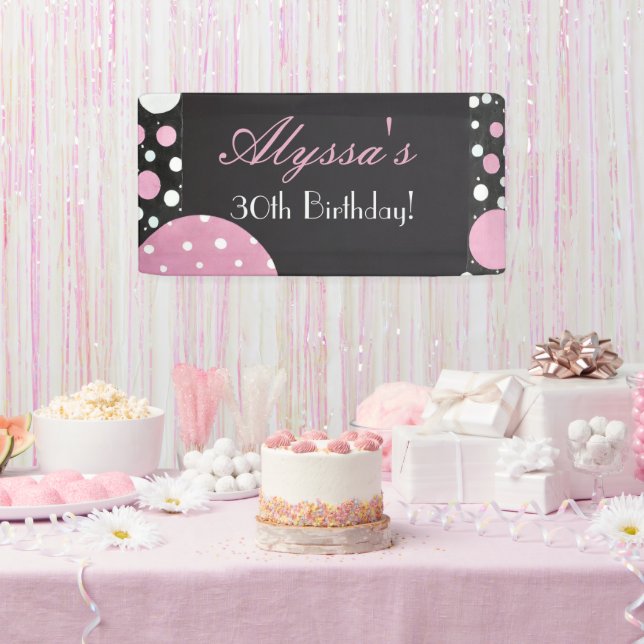 Lona Cumpleaños de Petales Rosados (Fiesta)