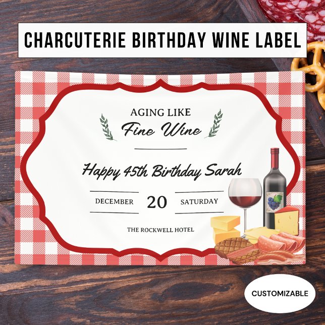 Lona Cumpleaños de picnic de charcutería y vino (Subido por el creador)