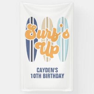 Lona Cumpleaños de Playa de Tabla de Surf Surf's Up