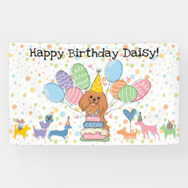 Lona Cumpleaños de Ruby Cavalier King Charles Spaniel