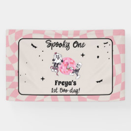 Lona Cumpleaños de terror de Halloween del pequeño mons