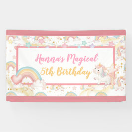 Lona Cumpleaños de Unicornio Mágico