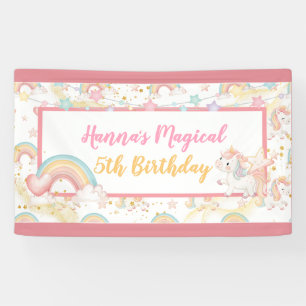 Lona Cumpleaños de Unicornio Mágico