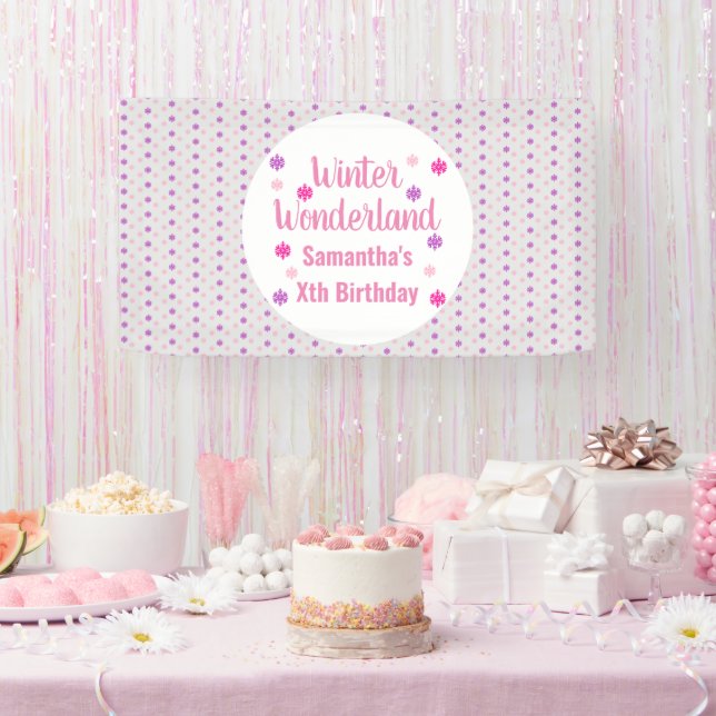 Lona Cumpleaños de Winter Wonderland (Fiesta)