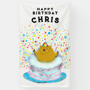 Lona Cumpleaños del Día de la Marmota