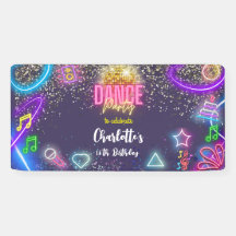 Cumpleaños del fiesta de baile neón