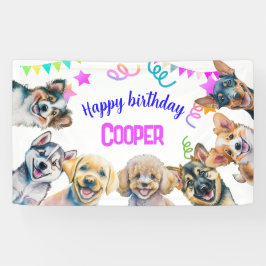 Lona Cumpleaños del fiesta del perro