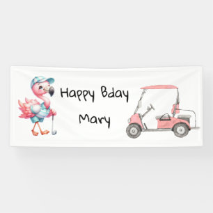 Lona Cumpleaños del Golf Tema rosa para Lady Golfer