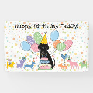 Lona Cumpleaños del perro Mastín Napolitano Negro