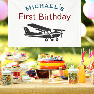 Lona Cumpleaños del primer niño personalizado con nombr