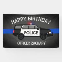Cumpleaños delgado de la línea azul de la policía