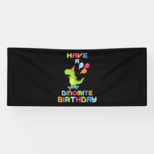 Lona Cumpleaños Dinomita 2.5x6 Banner de Vinilo