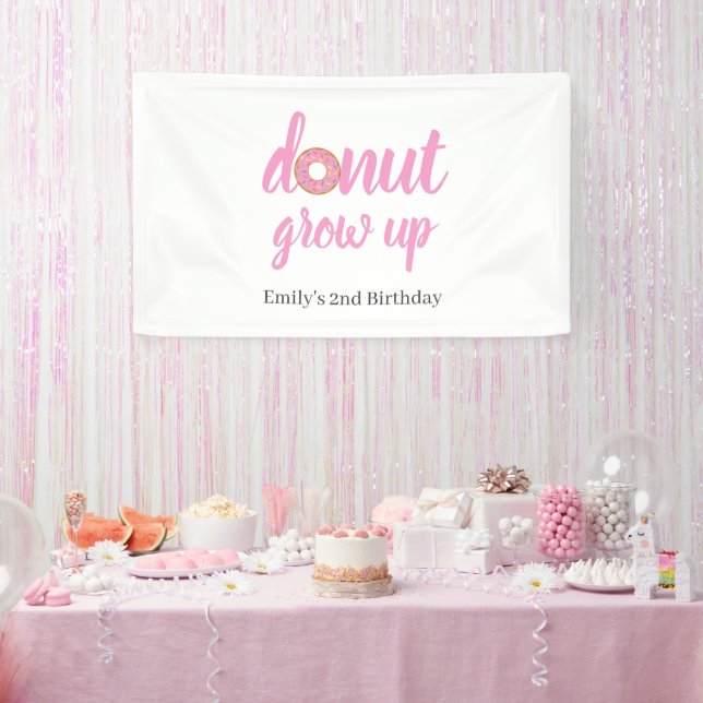 Lona Cumpleaños Donut Grow Up 2 (Fiesta)