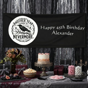 Lona Cumpleaños Edgy Dark Academia Nevermore