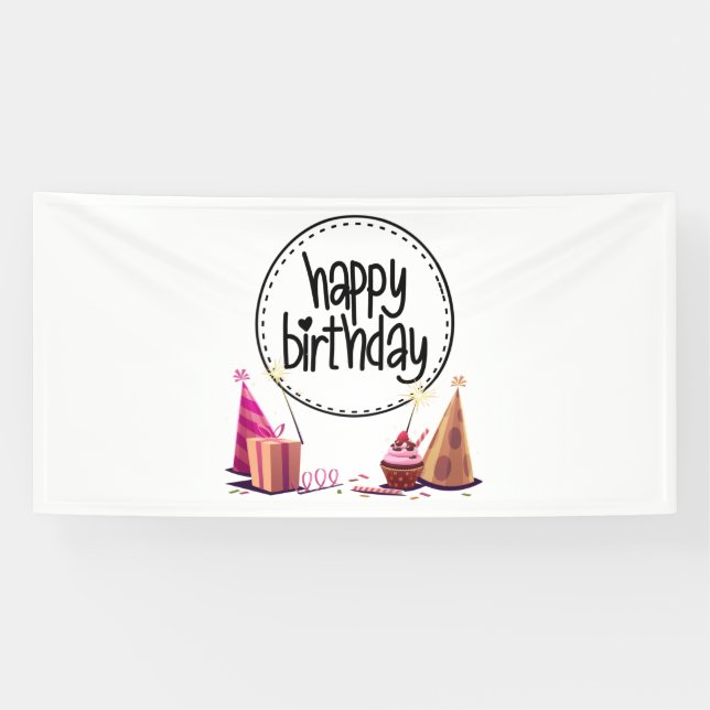 Lona Cumpleaños Feliz Bandera de Vinilo 4x8 (Horizontal)