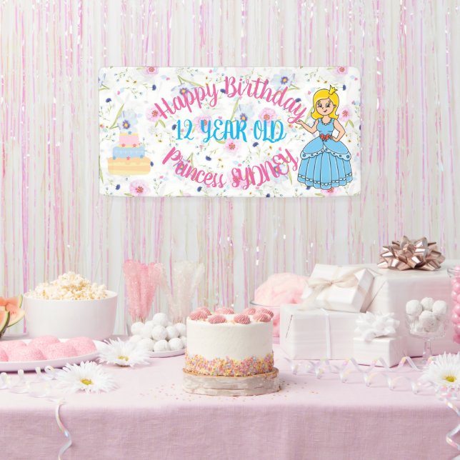 Lona Cumpleaños Feliz Estandarte de Fiesta de Princesa (Fiesta)