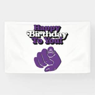 Lona Cumpleaños Feliz Para Ti Banner de Vinilo Morado 3