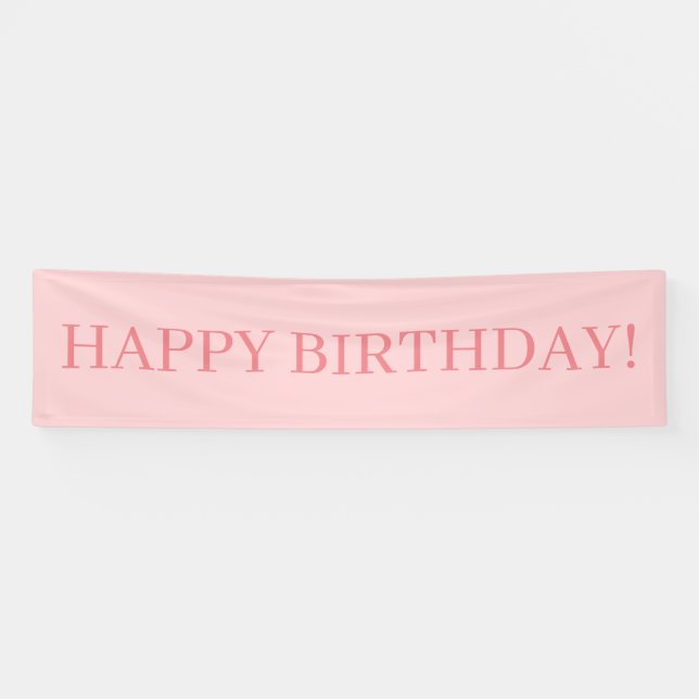 Lona Cumpleaños Feliz Rosa Rubor (Horizontal)