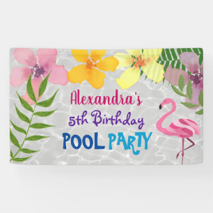 Lona Cumpleaños Fiesta en la Piscina