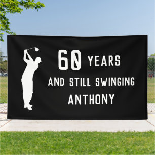 Lona Cumpleaños Golfer Funny 60th feliz Dad Par Sports